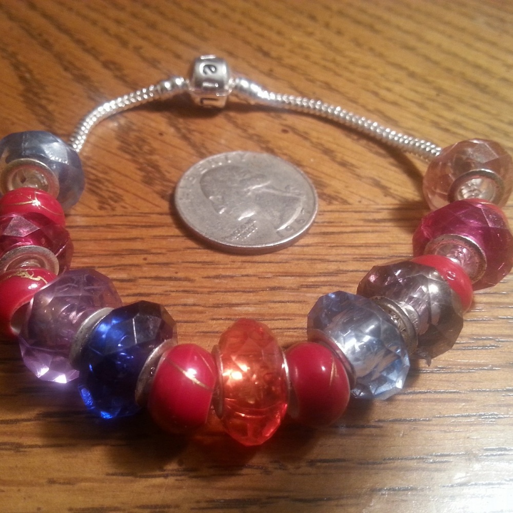 Handmade 925 silver euro bead charm bracelet fashi